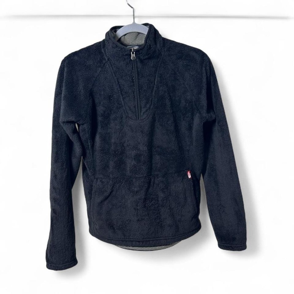 The North Face Sweater Womens Medium Black 1/4 Zip Fleece Pullover Casual Pocket